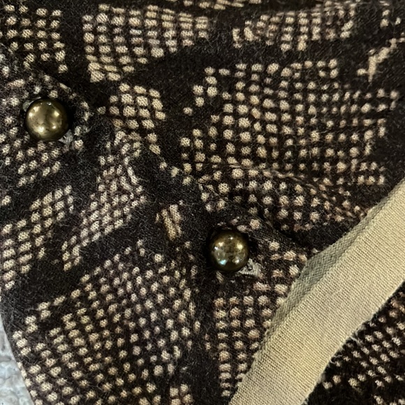 Brown snake print cardigan sweater M python medium weight fitted knit 🐍 - Picture 7 of 7
